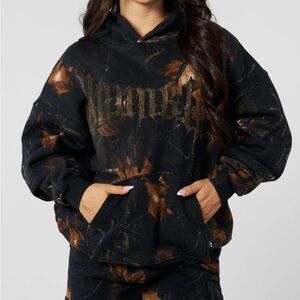 Black and Brown Graphic Hoodie Yla